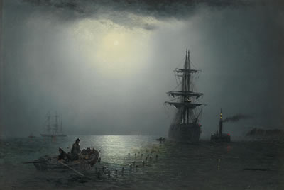 Shipping under moonlight