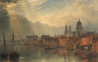 A view of the river Thames looking towards St. Paul's