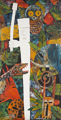 Untitled (White Figure with Animals)