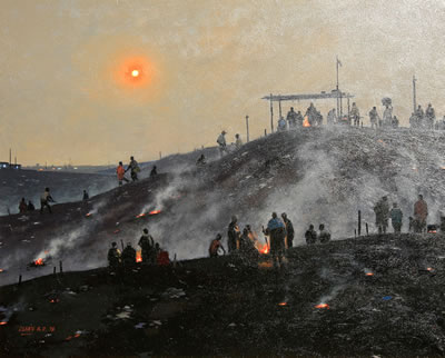 Oke Igbala (Salvation Hill) II by Abiodun Olaku - Auction record, sale price, and art valuation. Compare with similar artists and explore comparable artworks.