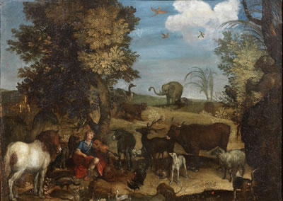 Orpheus charming the animals