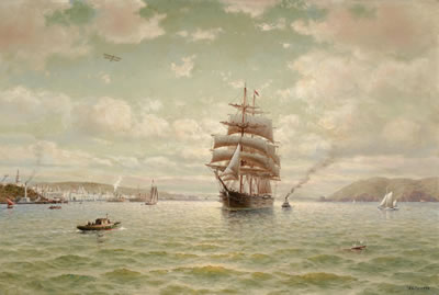 San Francisco Bay with the 1915 Pan Pacific Exposition Beyond