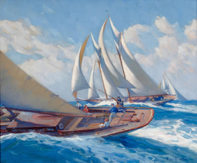 The Schooner Race, Endymion versus Amorilla, off Catalina Island