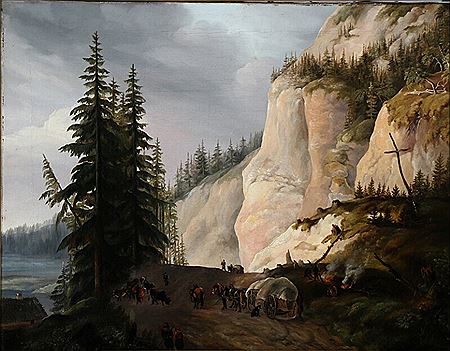 Mountainous landscape, Böhmen. “En bøhmisk Bjærgegn paa Vejen fra Pilsen til Regensburg.”