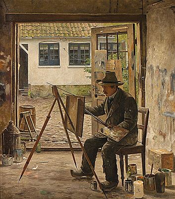 “En maler i sit Værksted.” (A painter in his study.)