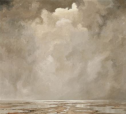 A grey sky reflected in the shallow waters. by Jan Lass - Auction record, sale price, and art valuation. Compare with similar artists and explore comparable artworks.