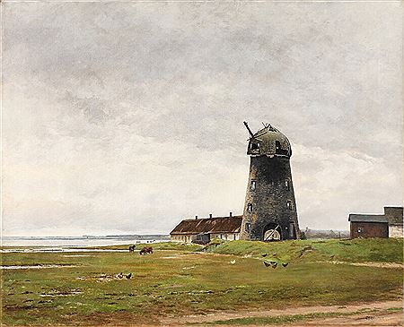 Mill at the fisherman's house on Lille Vrøj at Saltbæk Vig. by Aage Obro - Auction record, sale price, and art valuation. Compare with similar artists and explore comparable artworks.