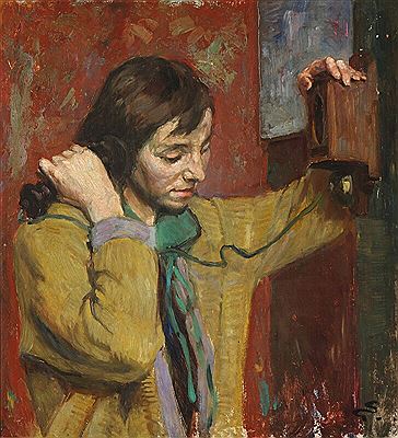 On the telephone.