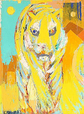 Composition with tiger