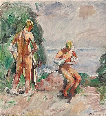 Boys bathing.