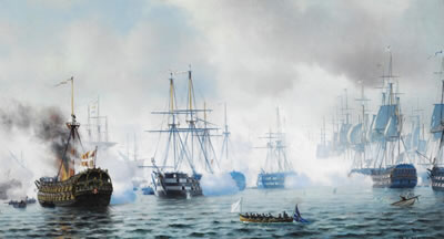 “Slaget på Kjöbenhavns Rhed 2. April 1801”.