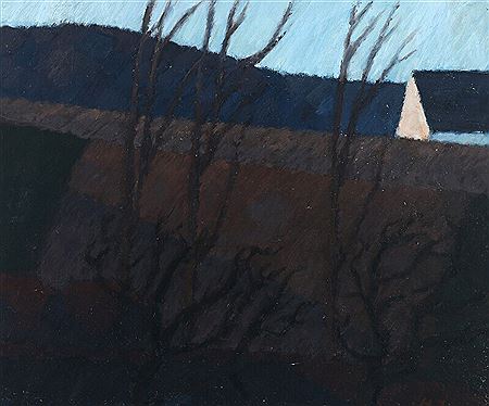 A landscape with naked trees