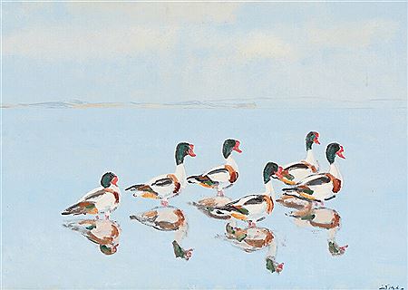 Costal view with ducks. by Leif Rydeng - Auction record, sale price, and art valuation. Compare with similar artists and explore comparable artworks.