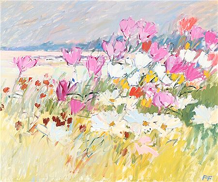 Landscape with flowers