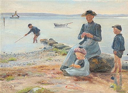 Familyday at the beach. by Holga Reinhard - Auction record, sale price, and art valuation. Compare with similar artists and explore comparable artworks.