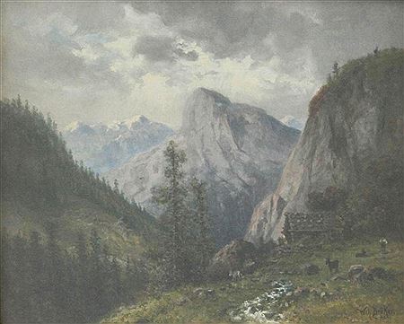 'Zwischen den Bergen' (1905) by Wilhelm Broker - Auction record, sale price, and art valuation. Compare with similar artists and explore comparable artworks.