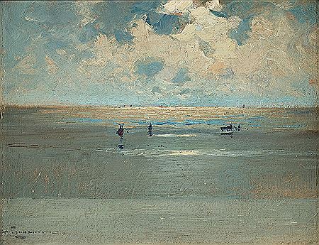 French beach scene from Normandy or Brittany.