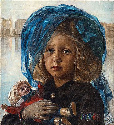 Girl with a doll. by Bertha Dorph - Auction record, sale price, and art valuation. Compare with similar artists and explore comparable artworks.