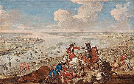 King Charles XII of Sweden crossing the Dûna in 1701.