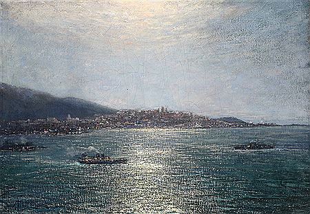Night of Genoa with the basilica of Carignano