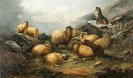 Sheep and Guard Dog by Alfred Morris - Auction record, sale price, and art valuation. Compare with similar artists and explore comparable artworks.