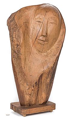 Carved Wood Face Sculpture by Olen L Bryant - Auction record, sale price, and art valuation. Compare with similar artists and explore comparable artworks.