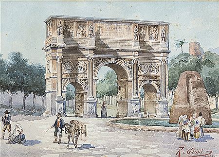 CONSTANTINE'S ARCH AND META SUDANS, THE TRITONS' FOUNTAIN AT FORO BOARIO (2)