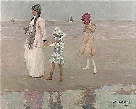 Promenade sur la plage, 1909