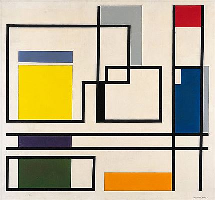 Sample artwork by Guy Vandenbranden (1926 - 2014), known for geometric abstract painting - View similar artists and auction records