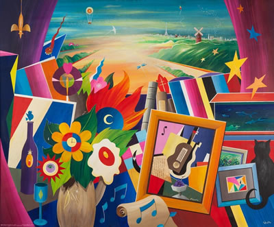 Remembrance of Paris Nights with Homage to George Csato, Artist