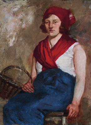 A Girl Carrying a Basket