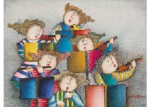 6 musicians' concert, Two musicians and Musical Trio (set of 3)