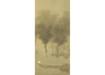 Lake Shore in Rain by Shunso Hishida - Auction record, sale price, and art valuation. Compare with similar artists and explore comparable artworks.