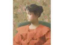Lady in red dress