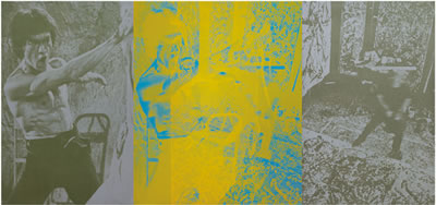 Twin Dragons (Triptych) by David Diao - Auction record, sale price, and art valuation. Compare with similar artists and explore comparable artworks.