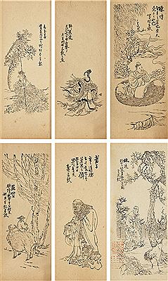 Drinking Cards with Illustrations of Daoist Immortals
