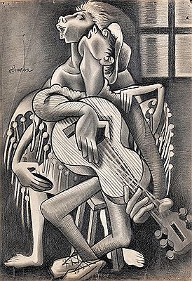 Fadistas" by Jose de Almada Negreiros - Auction record, sale price, and art valuation. Compare with similar artists and explore comparable artworks.