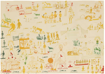 Sample artwork by Carlo Zinelli (1916 - 1974), known for folk art painting - View similar artists and auction records