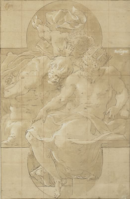 Polymestor killing Polydorus (or King Priam and Sinon)?
