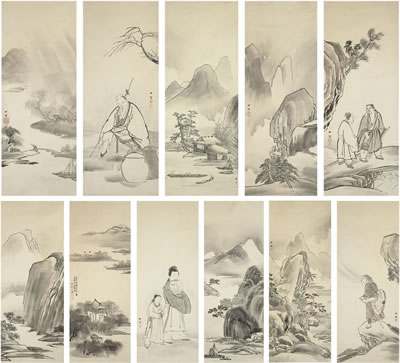 Sample artwork by Yosa (Taniguchi) Buson (1716 - 1784), known for painting, calligraphy and haiku poetry - View similar artists and auction records