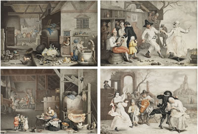 Four scenes: The hotel kitchen; Farmhouse interior; The dance to the musette player; The dance to the old player (4)