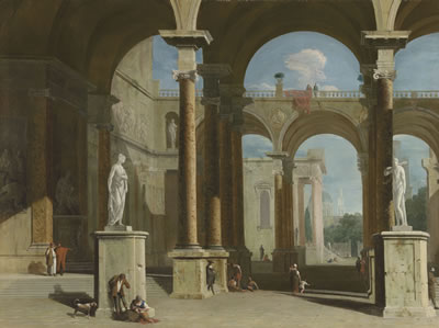 Capriccio of a classical arcade with Saint Paul's Cathedral