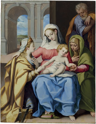 The Holy Family with Saints Elizabeth and Catherine
