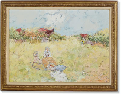 Trois figures au jardin