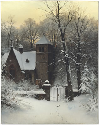 Snowy Churchyard by Sophus Jacobsen - Auction record, sale price, and art valuation. Compare with similar artists and explore comparable artworks.