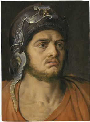 Head of a man in a helmet (Mars?)