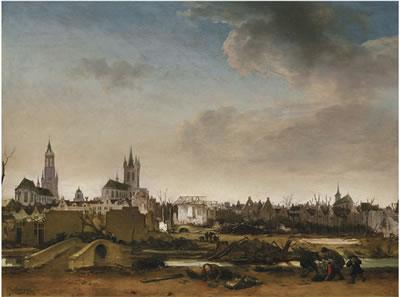 A view of Delft after the explosion of 1654