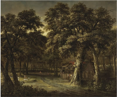 A woodland landscape with a cottage and figures by Philip De Koninck - Auction record, sale price, and art valuation. Compare with similar artists and explore comparable artworks.