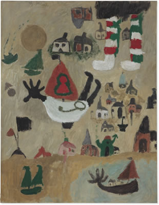 Sample artwork by Eugene Brands (1913 - 2002), known for abstract painting - View similar artists and auction records