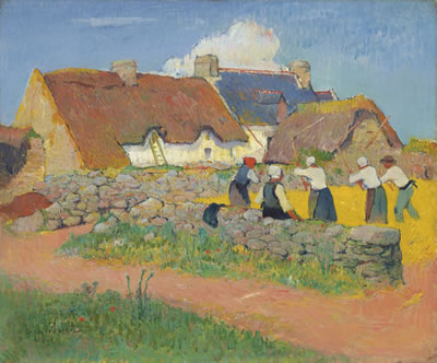 Le battage du blé au village